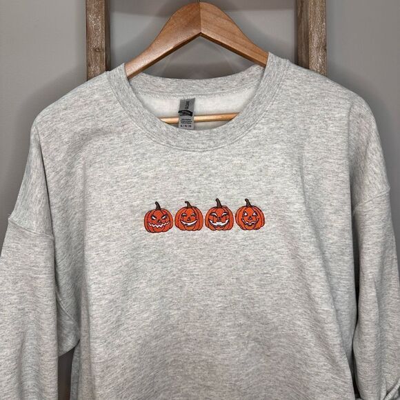 Embroidered Fall Crew Neck Sweatshirt - Picture 5 of 5